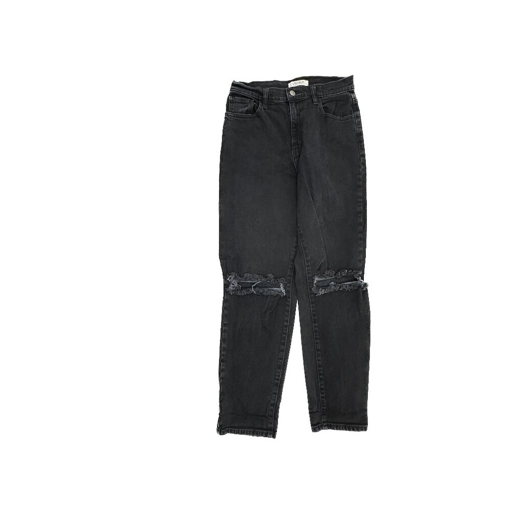 Vibrant Distressed Slim Straight Womens' size‎ 7 Black Denim jeans